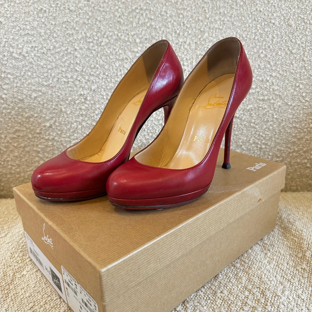 Christian Louboutin Pink Leather Filo Platform Pumps Size 36.5